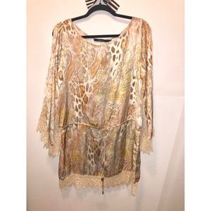 Embroidered Faux Silk Dress